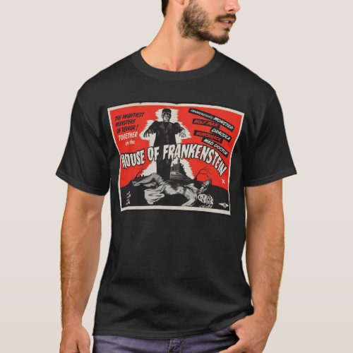 Courageous Good House Of Frankenstein Vintage Horr T_Shirt