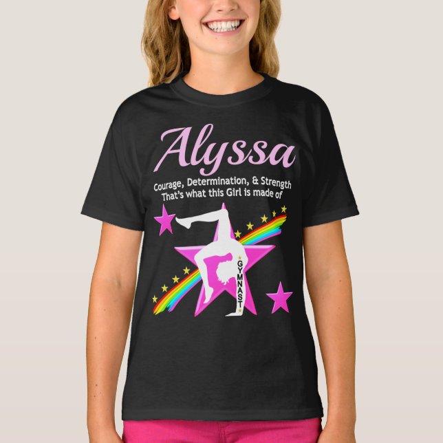 COURAGEOUS GYMNAST PERSONALIZED T SHIRT (Front)
