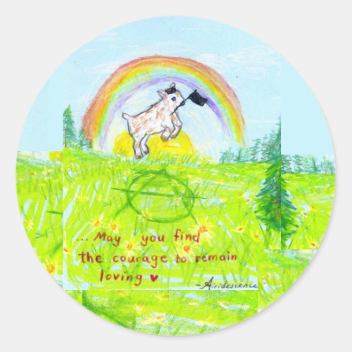 Courageous Heart Anarchist Goat Stickers Classic Round Sticker