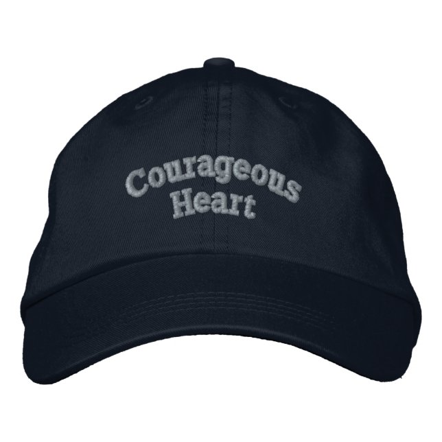 Courageous Heart Fearless Everyday Expression Navy Embroidered Baseball Cap (Front)