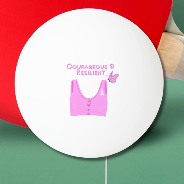 Courageous & Resilient Breast Cancer Bra   Ping Pong Ball (Celebrate strength and resilience while having fun, showing support for breast cancer awareness.)