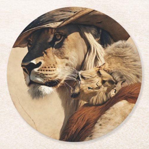 Courageous Roar Cowboy Lion Coaster Set