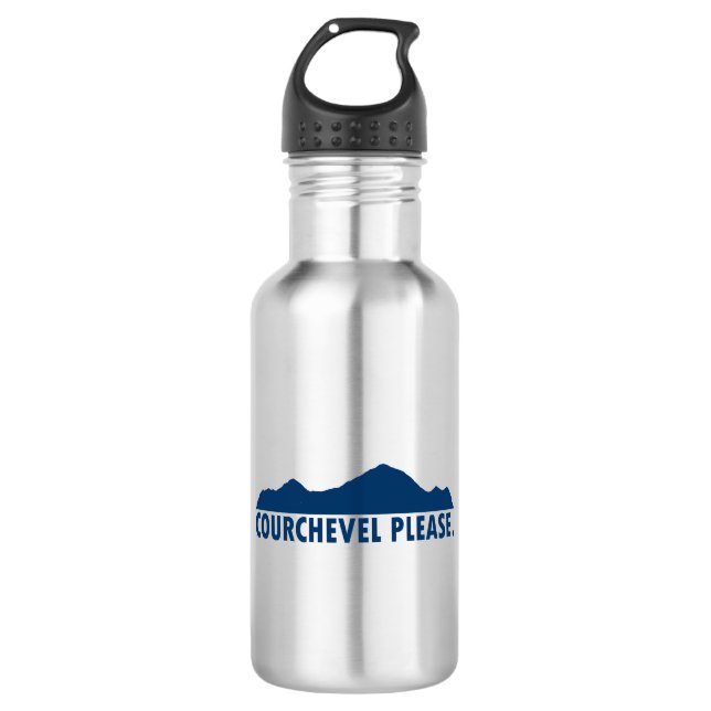 Courchevel France Please Stainless Steel Water Bottle (Front)