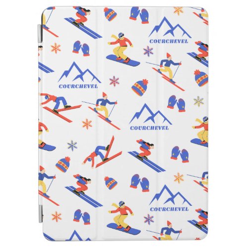 Courchevel France Ski Snowboard Pattern iPad Air Cover