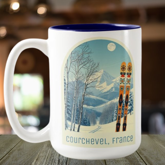Courchevel les trois Vallées souvenir  Two-Tone Coffee Mug (Creator Uploaded)