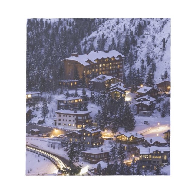 Courchevel Mountain Snow Notepad (Front)