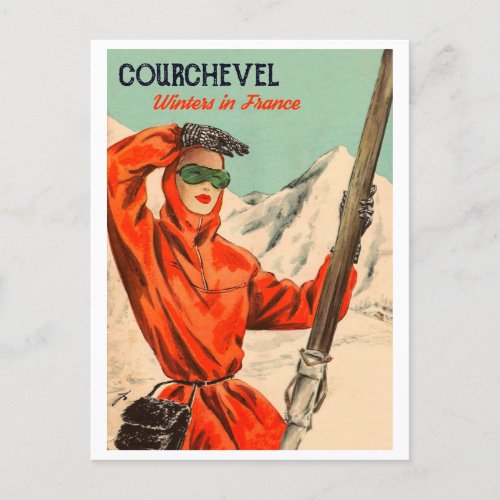 Courchevel Posh Girl Postcard
