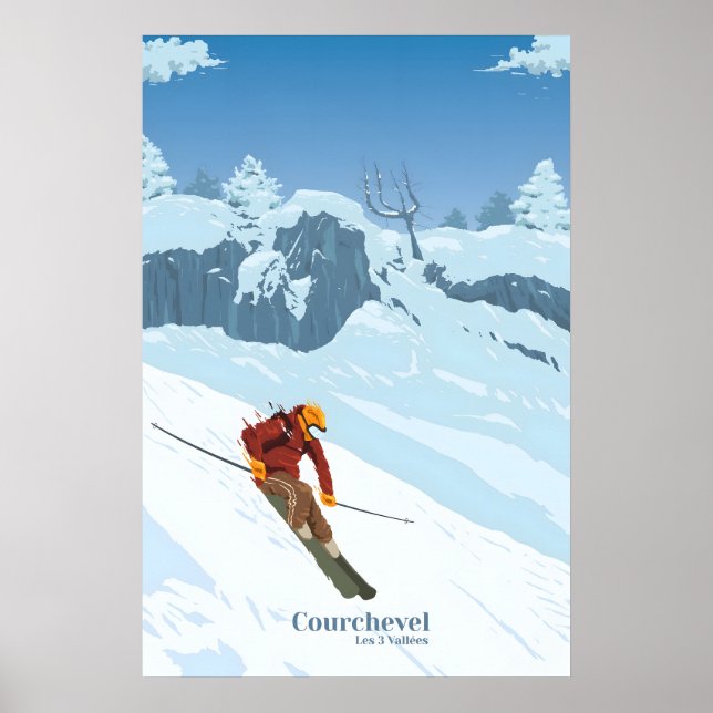 Courchevel Ski Resort Travel Poster (Front)