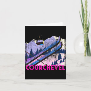 Courchevel ski - vintage style courchevel skiing card