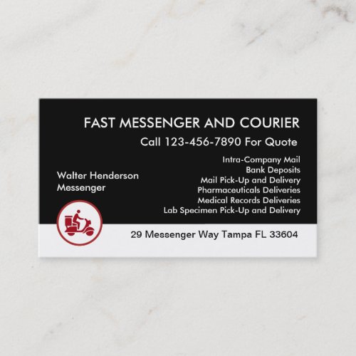 Courier And Delivery Services Business Card