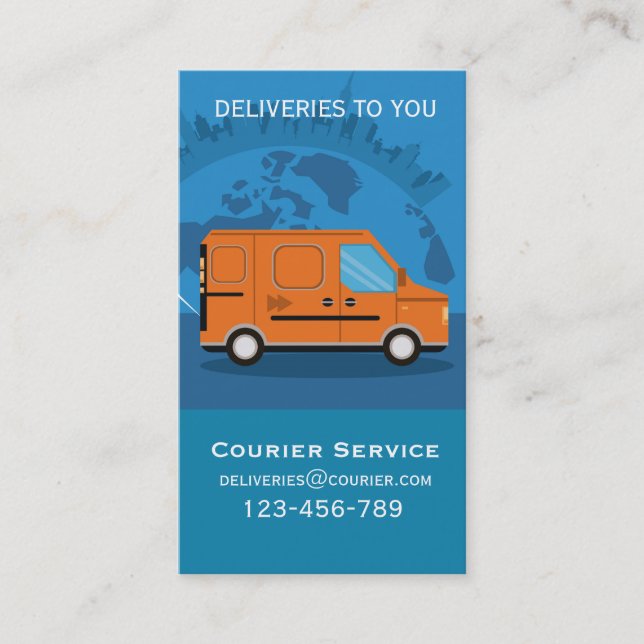 Courier Delivery freelance service Business Card (Front)