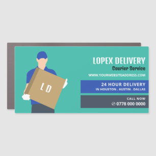 Courier Delivery Guy, Courier Service Advertising Car Magnet