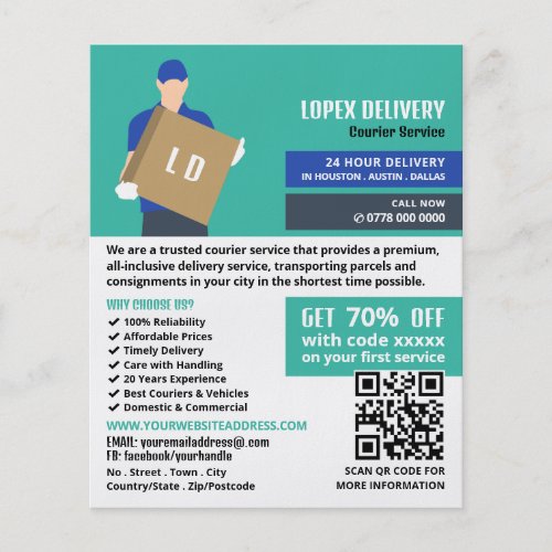 Courier Delivery Guy Courier Service Advertising Flyer