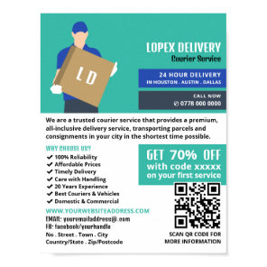 Courier Delivery Guy, Courier Service Advertising Poster