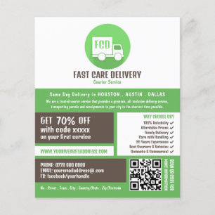 Courier Delivery Logo, Courier Service Advertising Flyer