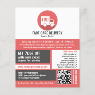 Courier Delivery Logo, Courier Service Advertising Flyer