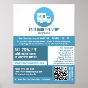 Courier Delivery Logo, Courier Service Advertising Poster