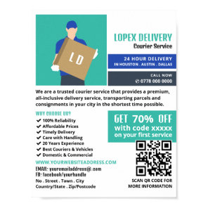Courier Delivery Man, Courier Service Advertising Poster