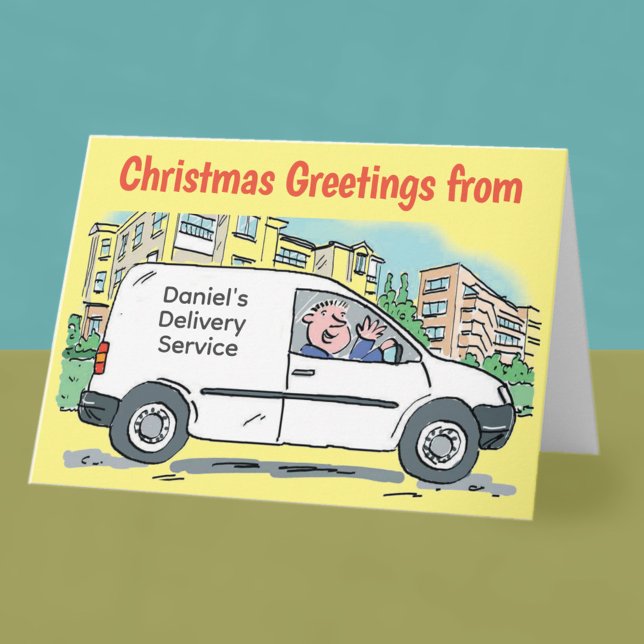 Courier Delivery Service White Van Christmas Card (Creator Uploaded)