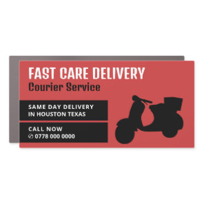 Courier Moped Design, Courier Service Advertising Car Magnet