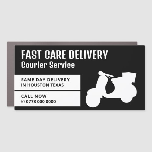 Courier Moped Design Courier Service Advertising Car Magnet