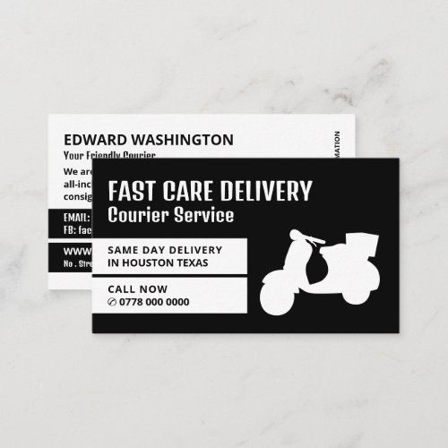 Courier Moped Design Courier Service Business Card