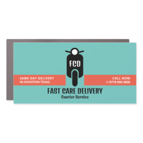 Courier Moped Logo, Courier Service Advertising Car Magnet