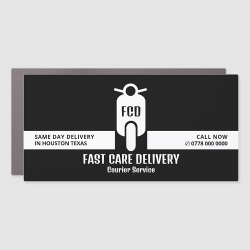 Courier Moped Logo Courier Service Advertising Car Magnet