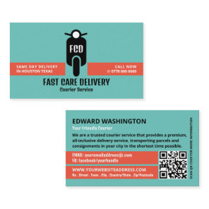 Courier Moped Logo, Courier Service Business Card