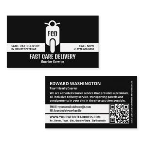Courier Moped Logo, Courier Service Business Card
