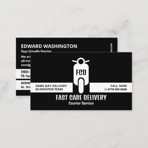 Courier Moped Logo Courier Service Business Card