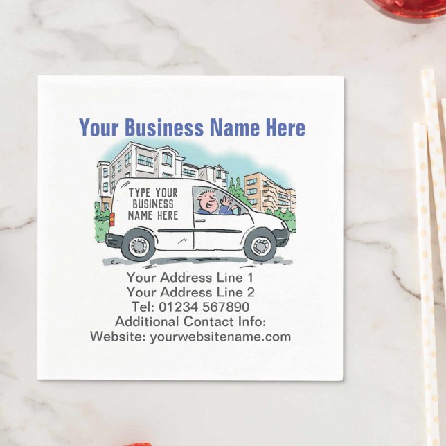 Courier or Delivery Business Details on Napkins (Creator Uploaded)