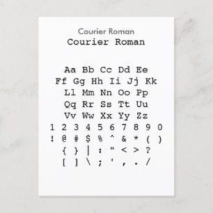 Courier Roman - Zazzle Font Sampler Sheet Postcard