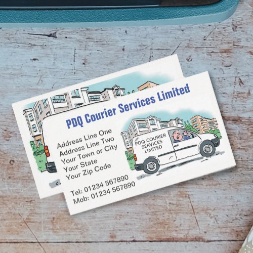 Courier Services with Name on Company Van Business Card