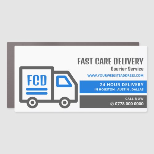 Courier Truck Logo Courier Service Advertising Car Magnet