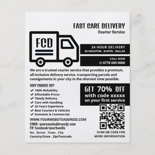 Courier Truck Logo Courier Service Advertising Flyer