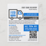 Courier Truck Logo, Courier Service Advertising Flyer<br><div class="desc">Courier Truck Logo,  Courier Service Advertising Flyer by The Business Card Store.</div>