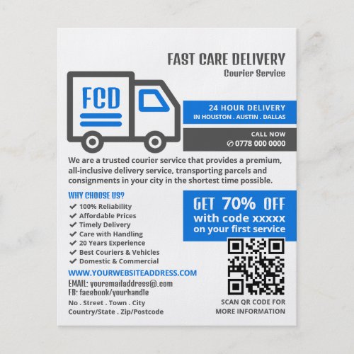 Courier Truck Logo Courier Service Advertising Flyer