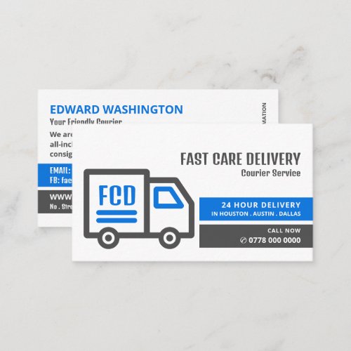 Courier Truck Logo Courier Service Business Card