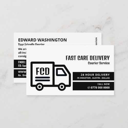 Courier Truck Logo Courier Service Business Card
