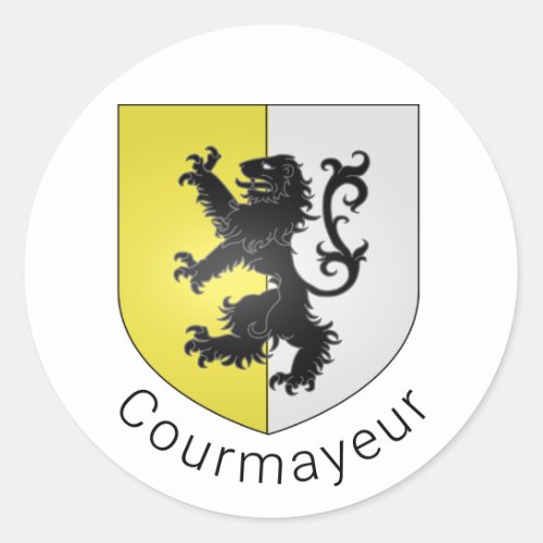 Courmayeur coat of arms Val dAosta Classic Round Sticker