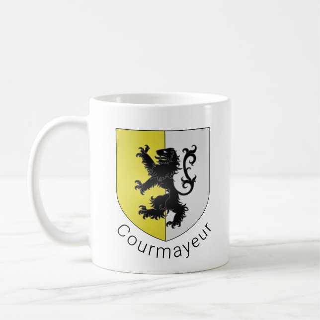 Courmayeur coat of arms, Val d'Aosta Coffee Mug (Left)