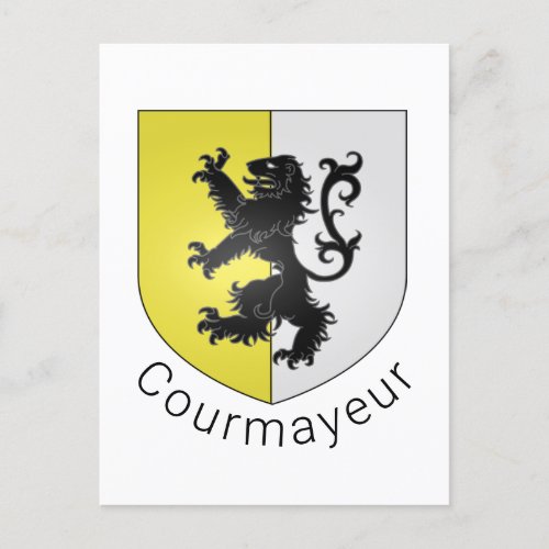 Courmayeur coat of arms Val dAosta Postcard