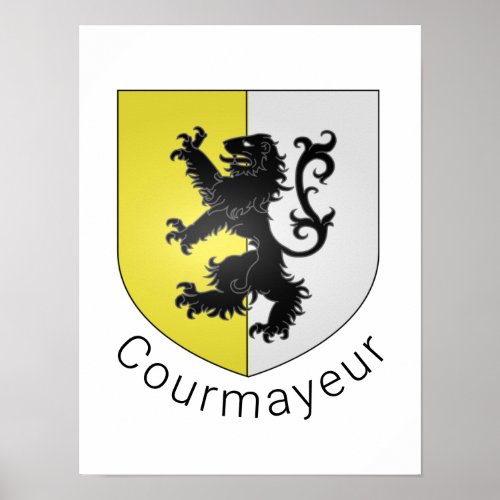 Courmayeur coat of arms Val dAosta Poster