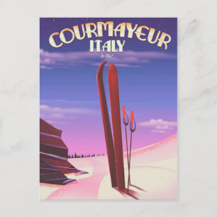 Courmayeur Italian ski poster Postcard