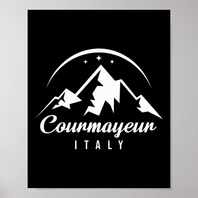 Courmayeur Italy Ski Resort Skiing Snowboarding So Poster (Front)