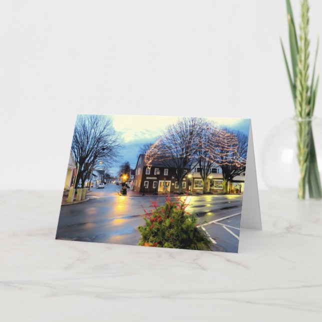 Court and North Streets, Plymouth, Massachusetts Holiday Card (Front)