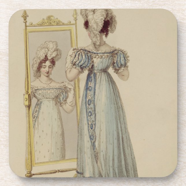 Court dress, fashion plate from Ackermann's Reposi Beverage Coaster (Front)