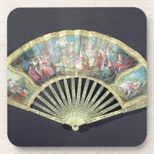 Court Fan, French, 18th century (ivory and w/c on Coaster