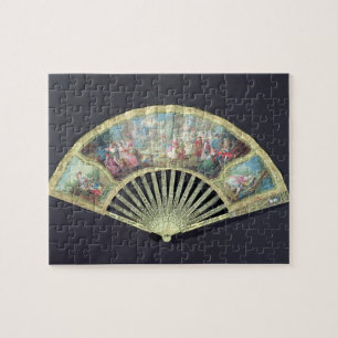 Court Fan, French, 18th century (ivory and w/c on Jigsaw Puzzle